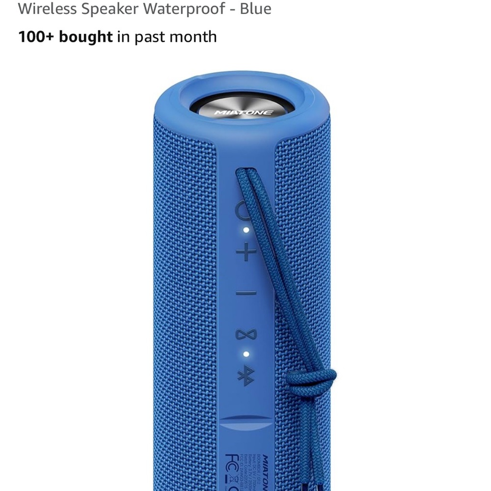 Miatone Blue Wireless Waterproof Speaker